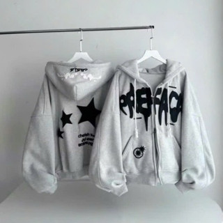 ÁO KHOÁC HOODIE NÓN TO FORM RỘNG 2 LỚP VẢI CHÍNH DÀY DẶN LOGO IN CHỮ PREFACE NỔI BẬT THỜI TRANG