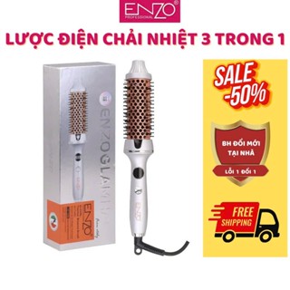 Lược điện chải tóc cao cấp ENZO 2230 tạo kiểu đa năng 3 trong 1 uốn xoăn,duỗi thẳng,uốn cụp,công nghệ ion âm,bảo vệ tóc