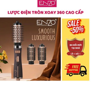  Lược điện ENZO 743 thương hiệu ITALIA xoay 360 độ tự động đảo 2 chiều 4in1 bh 5 năm 
