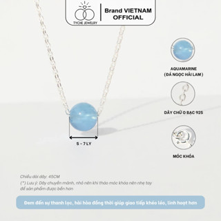 Dây chuyền bạc nữ Tyche bạc 925 mix hạt đá đơn phong thủy Tự Nhiên và charm bi bóng Tyche Jewelry