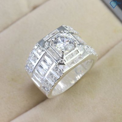Nhẫn bạc nam bản to đính đá sang trọng NNA0721 - Trang Sức TNJ