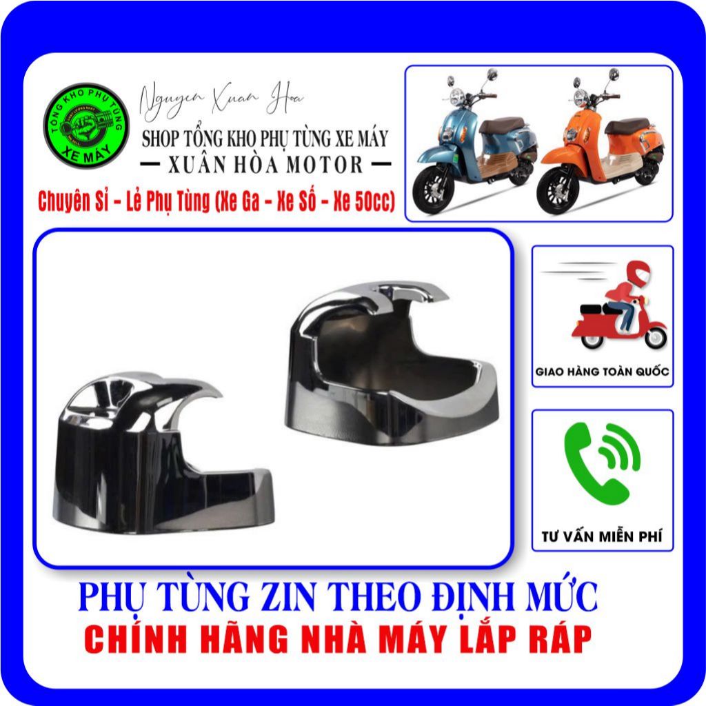 Ốp gáy Hyosung HSV3/ Xe ga 50cc HSV3/ Crea Hyosung 2023 (Chất liệu nhựa ABS cao cấp, mạ Niken crom s