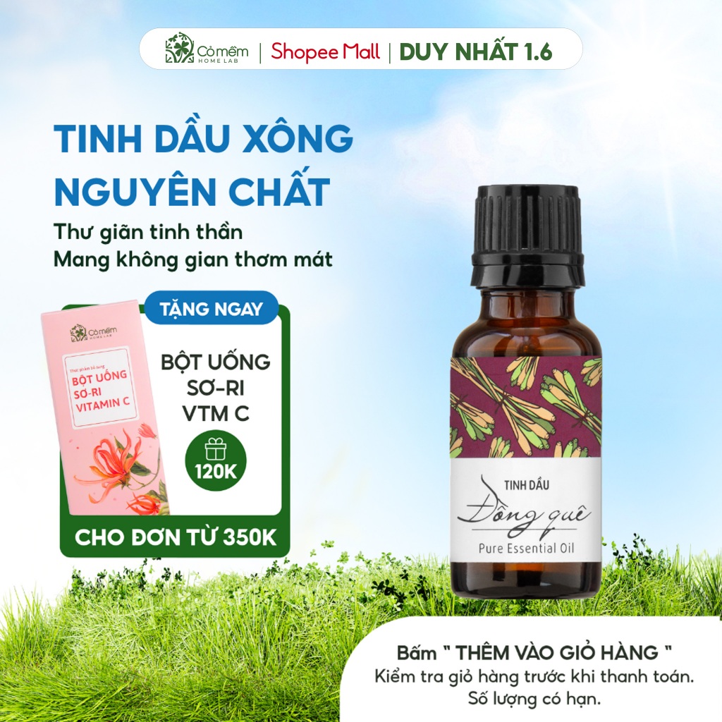 Tinh Dầu Xông Phòng Thiên Nhiên Nguyên Chất An Toàn Cỏ Mềm 20ml