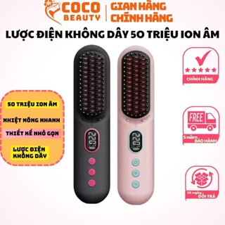 Lược điện ENZO cao cấp,lược điện chải tóc mini không dây 50 triệu ion âm giúp tóc suôn mượt,chải thẳng uốn tạo kiểu