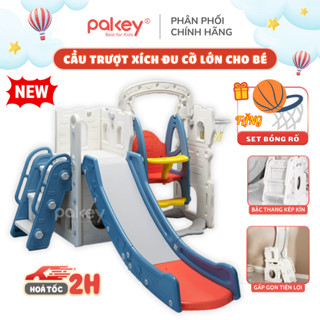 [NEW 2025] Cầu Trượt Xích Đu Cho Bé Cỡ Lớn TẶNG KÈM BÓNG RỔ, Cầu Trượt Cho Bé Máng Trượt Siêu Dài