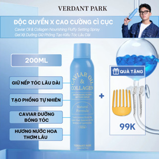 Xịt dưỡng giữ phồng tóc VERDANT PARK gel tạo kiểu tóc lâu bết giữ nếp tóc Caviar Oil & Collagen Spray Verdantpark VDPK22