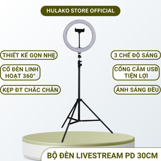 Đèn Livestream 30cm Chân 2m1 HULAKO Đèn Hỗ Trợ Chụp Ảnh, Phun Xăm, Bán Hàng