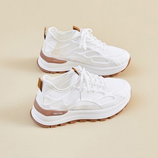 MISSY - Giày Thể Thao Sneaker Nữ Đi Bộ Tập Gym Đi Làm Màu Trắng Chất Liệu Vải Lưới Đế Cao 4p - MS640