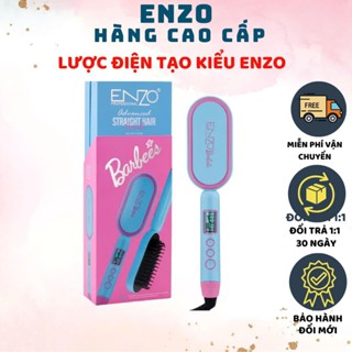 Lược điện ion âm ENZO 4102B chất liệu gốm sứ cho mái tóc mền mượt tự nhiên chải thằng, uốn cụp