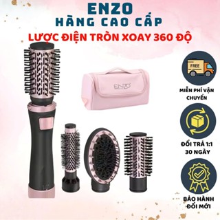 Lược điện ENZO 756,ENZO 4142 thương hiệu Italia, lược điện xoay tự động 4in1, uốn mái, uốn cụp tóc, chải thẳng