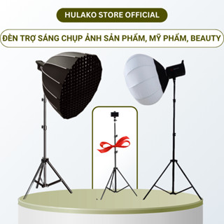 Combo Đèn Livestream,Chụp ảnh HULAKO 1 Softbox Cầu+1 Softbox Tổ Ong Berio Chân 2m8 - 3 Chế Độ Sáng [BH12T]