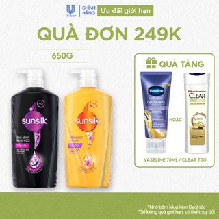 Dầu gội Sunsilk Mềm Mượt Diệu Kỳ và Óng Mượt Rạng Ngời 650g