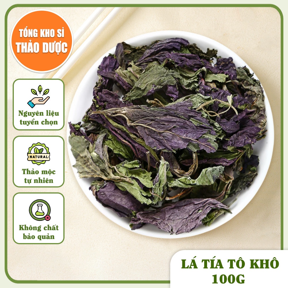 Tía tô khô 100g, trà tía tô, nguyên lá, thơm, sạch - Tổng Kho Sỉ Thảo Dược