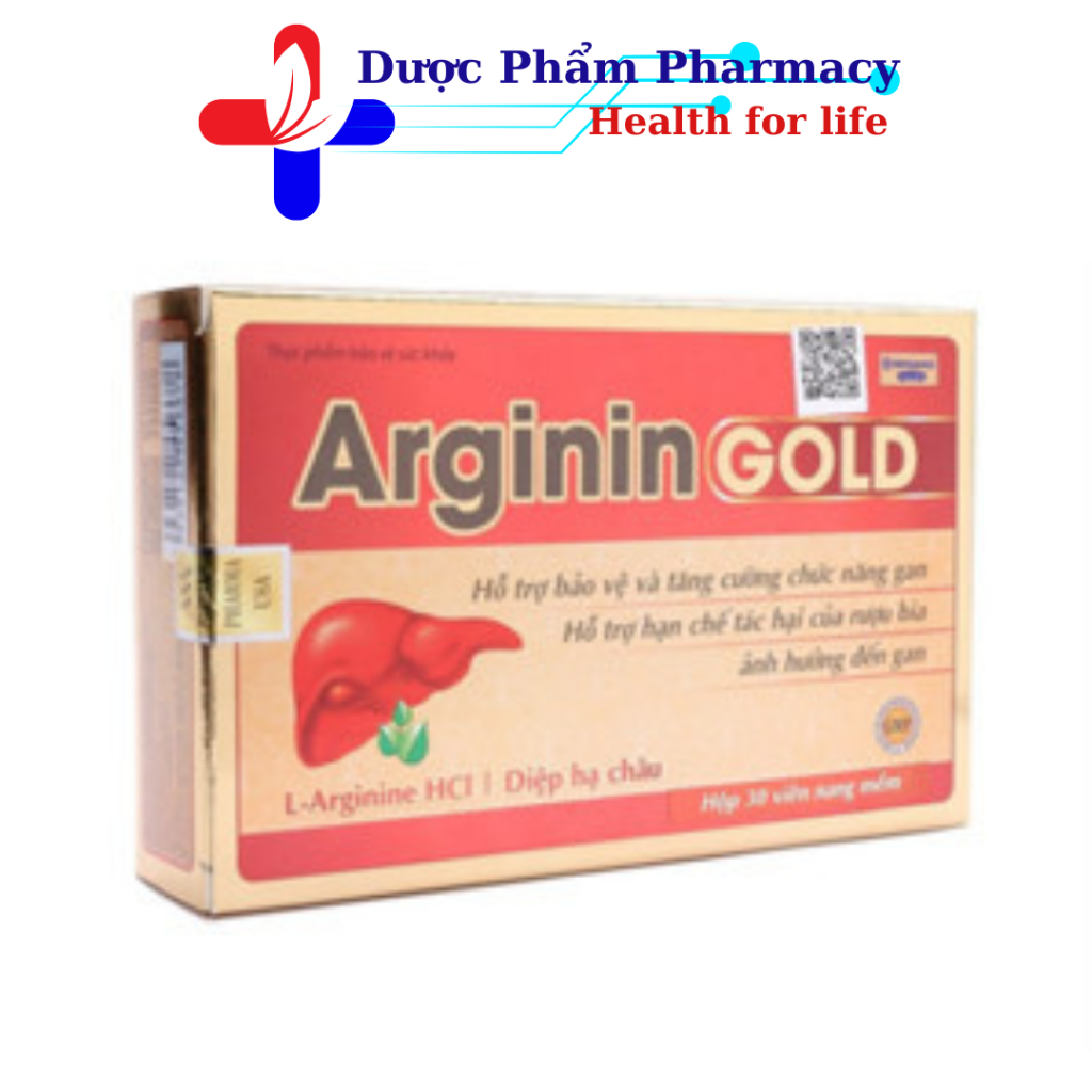 Viên uống bổ gan thảo dược Arginin Gold giải độc gan, hạ men gan - Hộp 30 viên