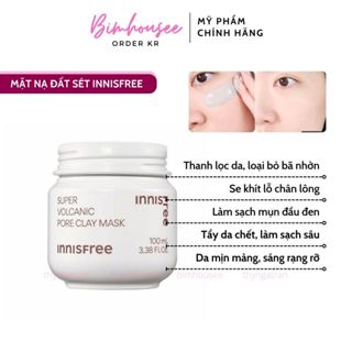 [HSD 9/11/2025] Mặt nạ đất sét tro núi lửa Innisfree Super Volcanic Pore Clay Mask 2X INNISFREE 100ML