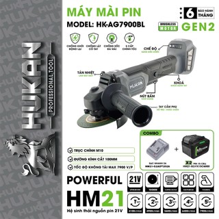  Máy Mài Pin HUKAN HK-AG7900BL 5 Tốc độ Chống Khởi Động Lại Chống Lật Tay Chống Sốc Đá 