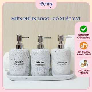  Bình sứ đựng dầu gội lọ chiết nước rửa tay chai chiết sữa tắm gốm sứ dùng cho khách sạn 450ml TT03-vòi bạc béo 