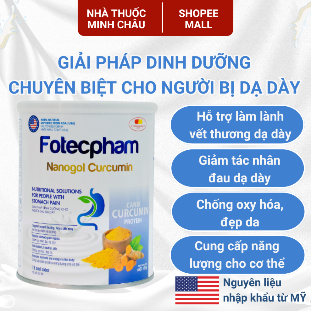 Sữa Nghệ Nano gold Curcumin Sữa Bột Cho Người Đau Dạ Dày Hàng Chính Hãng 400g