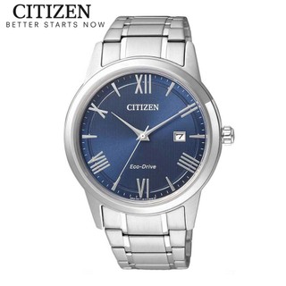 Đồng hồ nam citizen eco-drive dây thép không gỉ aw1231-58l - mặt xanh