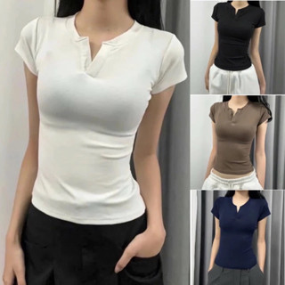 Áo thun cổ trụ tàu ôm body cotton Justdun E44 Shees.clothing_Saigon M305