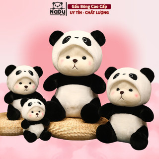  Gấu bông Lena cosplay gấu trúc panda đội mũ dễ thương chất vải mềm mịn size 50cm-65cm 