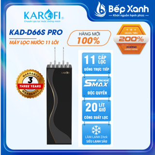 Máy lọc nước nóng lạnh Karofi KAD-D66S PRO - Nước Nóng+Lạnh+Nguội - 11 Lõi Lọc Uống Trực Tiếp