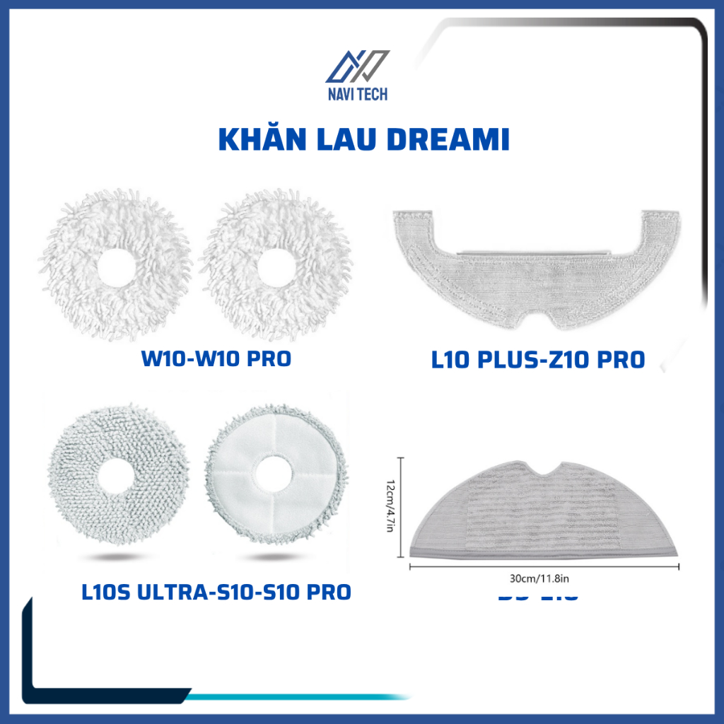 Phụ kiện robot hút bụi dreami d9, l10, l10s ultra, s10, s10 pro, z10 pro, l10 plus,w10, w10 pro khăn