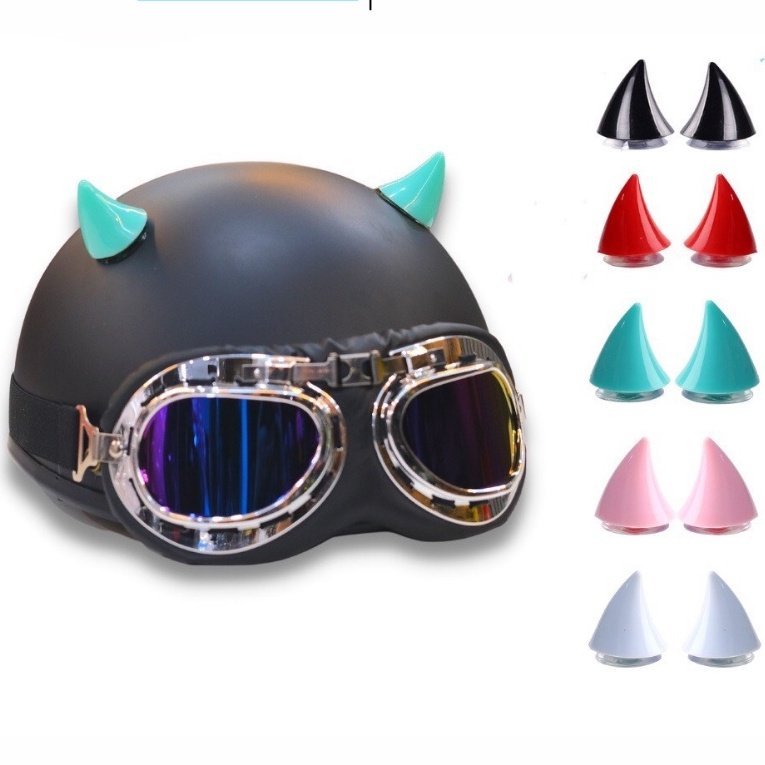 Sừng mini hottrend rẻ đẹp độc lạ đủ màu gắn mũ bảo hiểm, xe máy siêu chắc chắn kèm đế hút và keo 3M