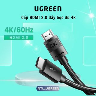  Cáp HDMI Ugreen Hdmi to Hdmi 2.0 Chất Liệu Dù Bền Bỉ Phân Giải 4K60Hz Tốc Độ Cao 18Gb 