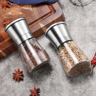  Dụng cụ xay tiêu cầm tay cao cấp PTLUXURY Lọ xay hạt tiêu thủy tinh nắp inox 