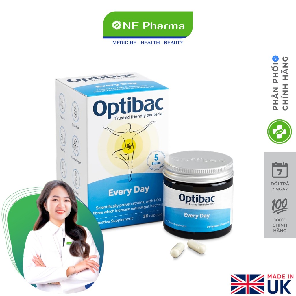 Men Vi Sinh Optibac Everyday Hỗ Trợ Tiêu Hóa - 30 Viên