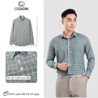  Áo Sơ Mi Phối Kẻ Caro - Sơ Mi Nam Công Sở OGADIN Họa Tiết Caro Trẻ Trung Nam Tính OGADIN OSM009 