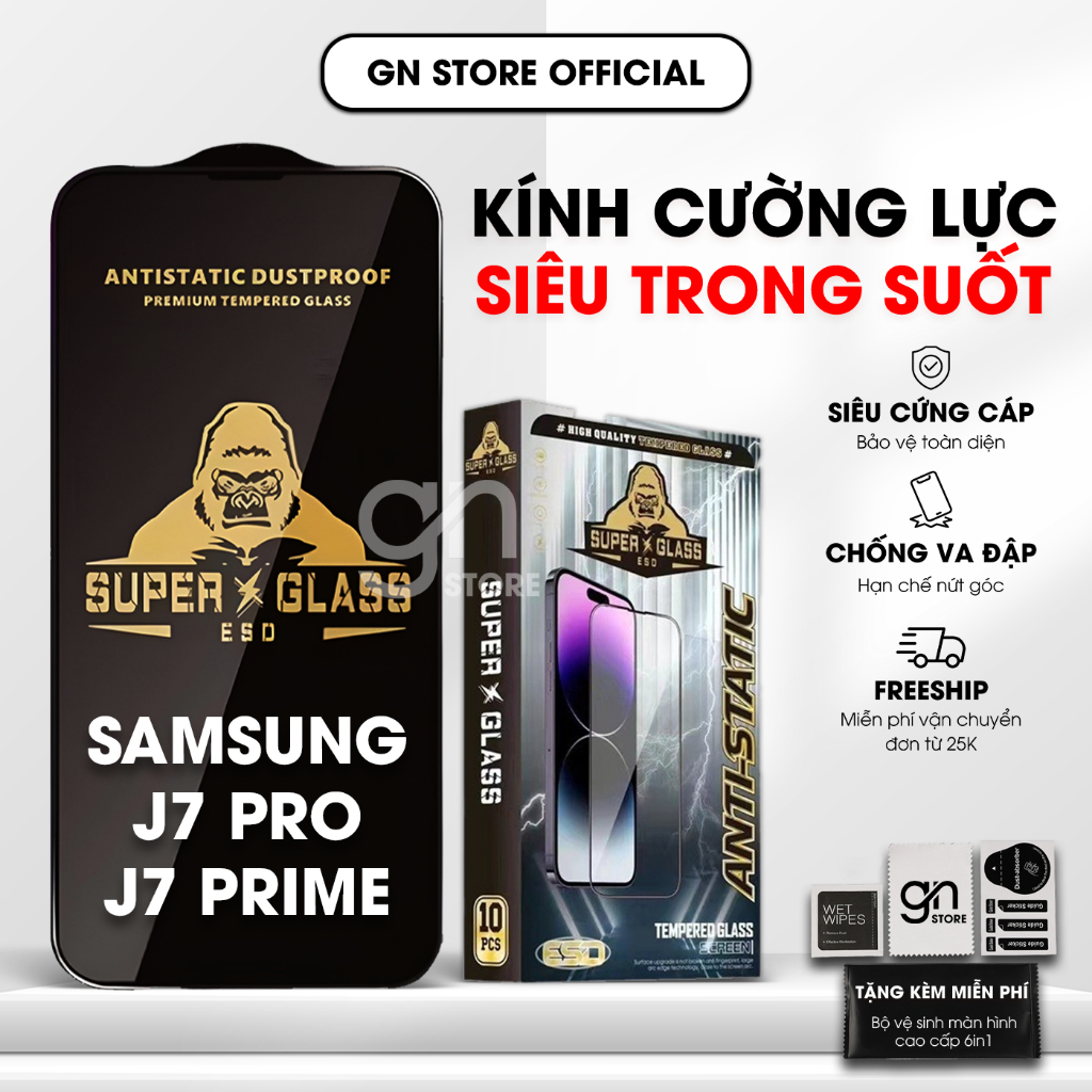 Kính cường lực Samsung J7 Pro / J7 Prime full màn, bảo vệ màn hình - GN STORE