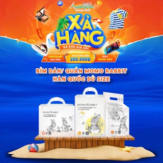 ( RẺ VÔ ĐỊCH ) (1 thùng) Combo 4 bịch Bỉm dán/quần Momo Rabbit Hàn Quốc NB42/S36/M32/L30/XL22/XXL18 đủ size | Applenguye