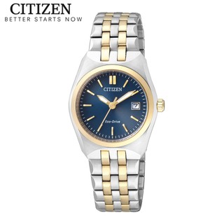 Đồng hồ nữ citizen eco-drive dây thép không gỉ ew2294-61l - mặt xanh