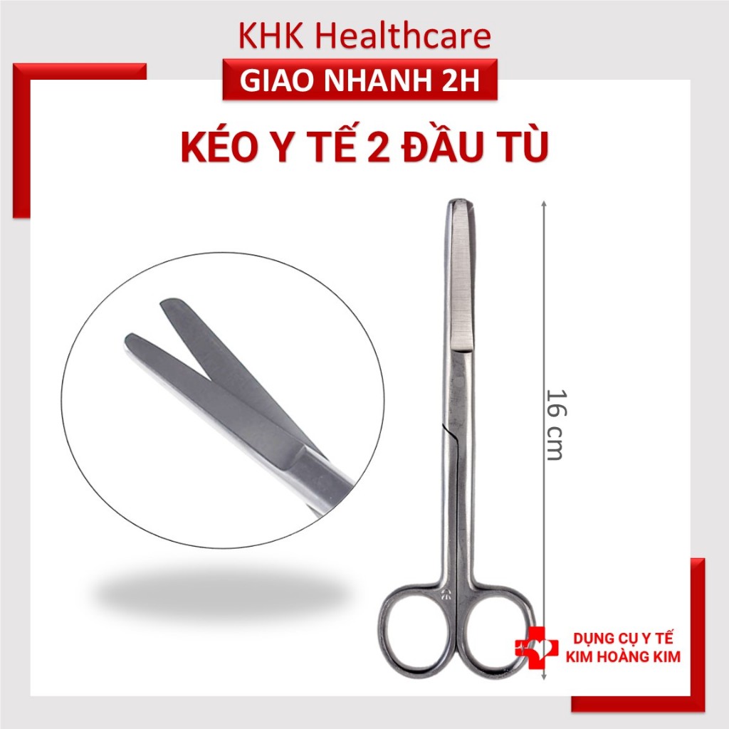 Kéo thẳng 16cm 2 đầu tù