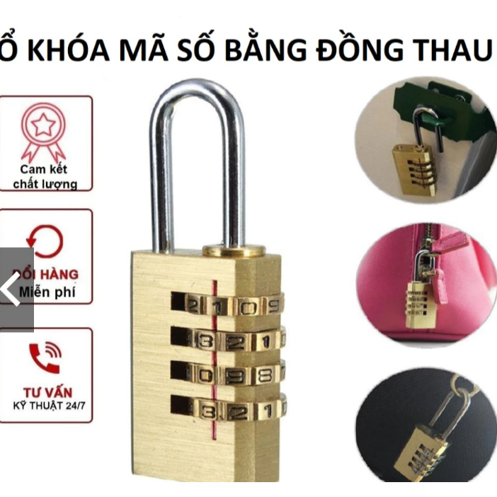 ổ khóa mini khóa va li mã số bằng đồng