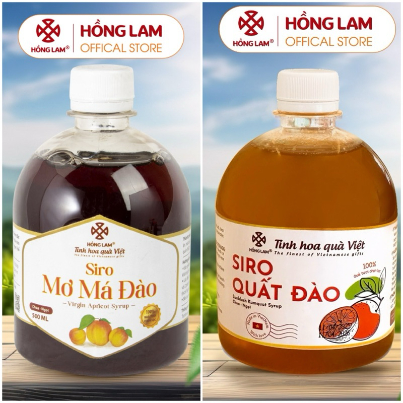 Siro Mơ Má Đào / Siro Quất Đào chai chiết 100ml dùng pha chế đồ uống