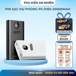  Pin Sạc Dự Phòng Pisen D160 20000mAh 22.5W – Hỗ Trợ Sạc Nhanh PD QC3.0 Cổng Type-C 2 Chiều –Chính Hãng Có Chứng Chỉ CCC 
