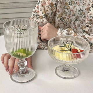 Ly kem, ly sữa chua thuỷ tinh sọc nhỏ mẫu 2025