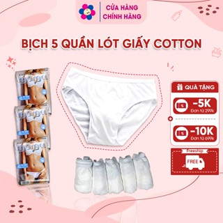 Bịch 5 Quần Lót Giấy Cotton Dùng 1 Lần Cho Nữ Mama - Quần Lót Giấy Cho Mẹ Sau Sinh