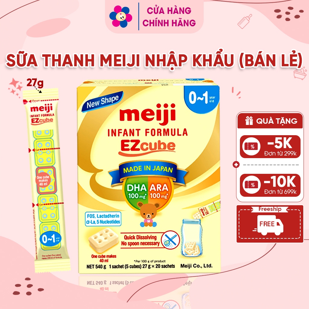(1 Thanh) Sữa Thanh Meiji 27g - Sữa Meiji Thanh Số 0-1 Nhập Khẩu Nhật - Tiện Lợi