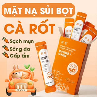 Mặt Nạ Sủi Bọt Cà Rốt Thải Độc Trắng Da (Hộp 12 Gói) Sạch Bụi Bẩn, Dầu Thừa, Mặt Nạ Giảm Mụn Đầu Đen