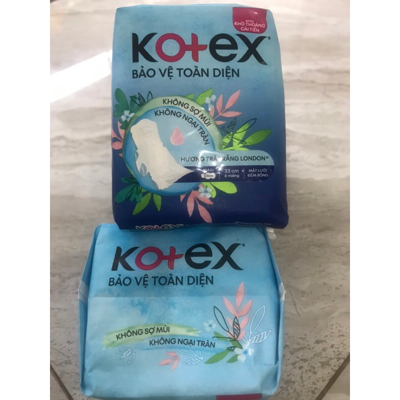 Combo 2 gói Băng vệ sinh Kotex Maxi Cánh 23 cm 8 miếng bảo vệ toàn diện