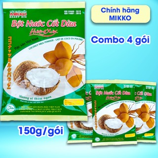   Combo 4 Gói  Bột Nước Cốt Dừa MIKKO 150g gói - Chính Hãng MIKKO Việt Nam - Hương Vị Truyền Thống 