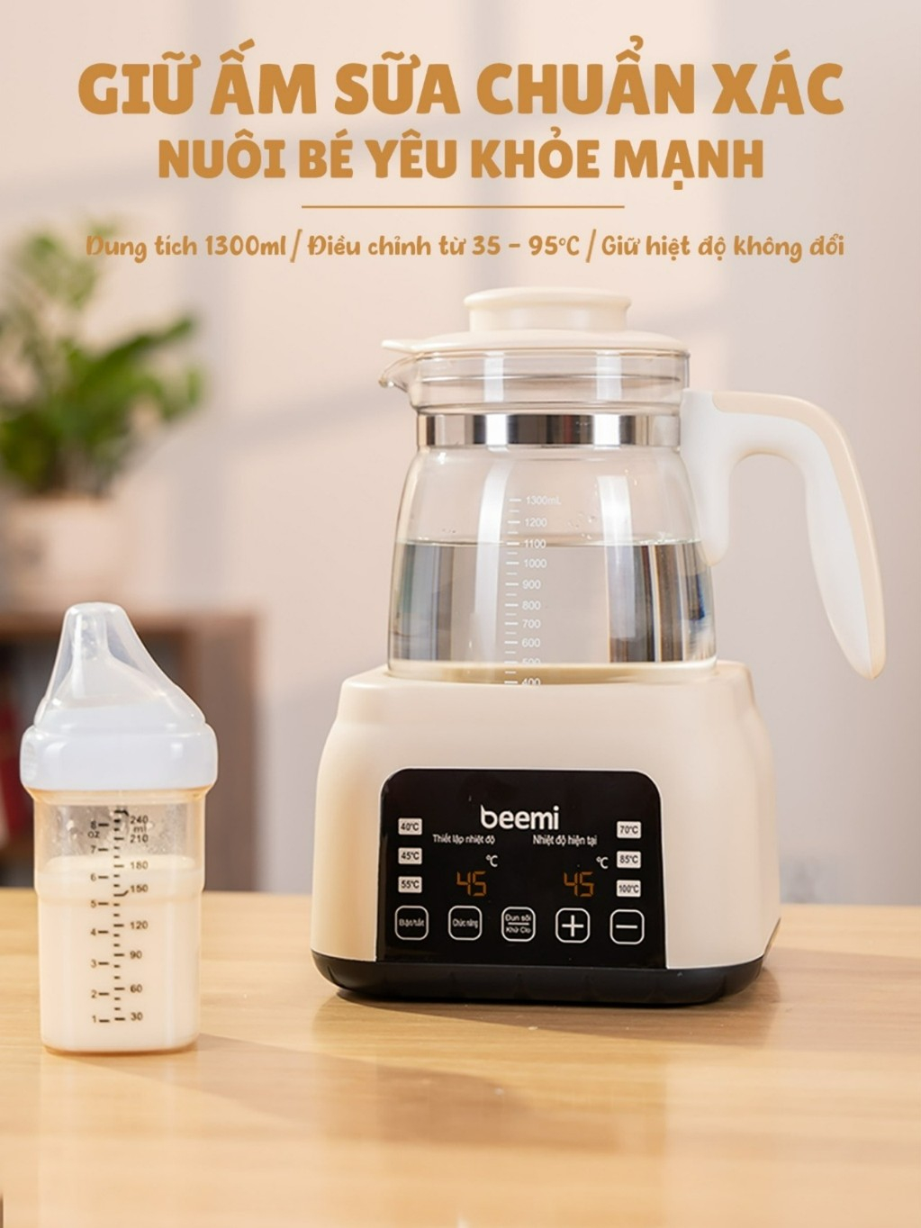 Ấm Đun Nước Pha Sữa Beemi