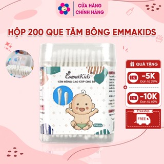 Tăm Bông Sơ Sinh Đầu Nhỏ Emmakids Cho Bé, Bông Ngoáy Tai Trẻ Em 2 Đầu Đa Năng Vệ Sinh Tai An Toàn