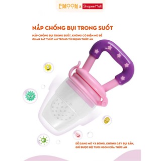 Túi nhai ăn dặm silicone Emoon cho bé từ 4 tháng tuổi giúp bé tập nhai an toàn