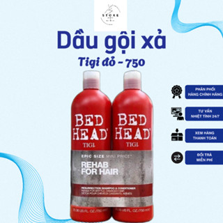 Dầu Gội Đầu Tigi Đỏ - Cặp Dầu Gội Xả Tigi Bed Head 750ML Phục Hồi Hư Tổn, Khô Xơ Chẻ Ngọn Cấp Độ 3
