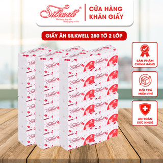  Combo Sốc 36 gói Giấy ăn Silkwell rút lụa 280 tờ Hàng chính hãng giấy ăn 2 lớp siêu dai dày dặn 